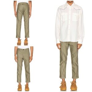 Unisex Japanese Brand VISVIM High-Water Green Chino Khakis Ankle Cuffed Pants XS